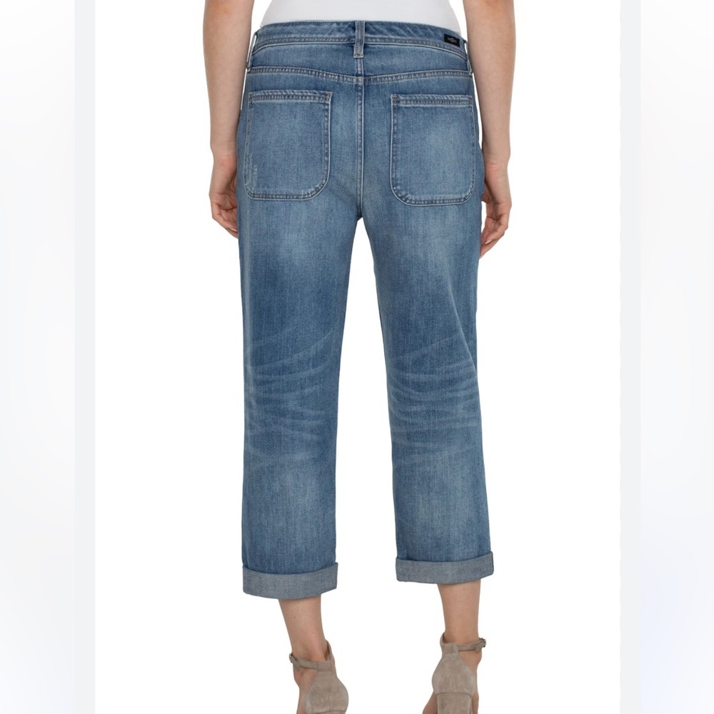 NWT Liverpool Los Angeles Women's Norma Jean Mid-Rise Relaxed Roller - Picture 3 of 15